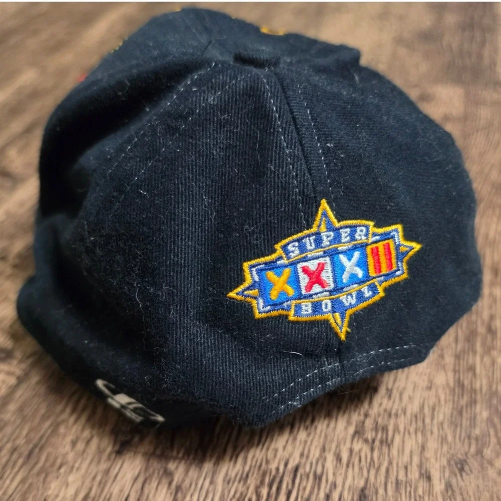 NFL Snapback Hat Mens Black Denver Broncos Super Bowl XXXII‎ Champions Vintage